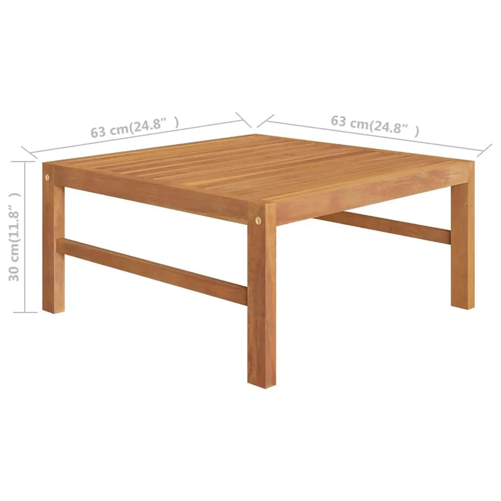 Garden Table 63x63x30 cm Outdoor Furniture Teak Wood Brown Patio Dining