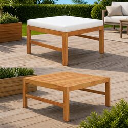 Versatile Teak Wood Footrest for Outdoor Settings
