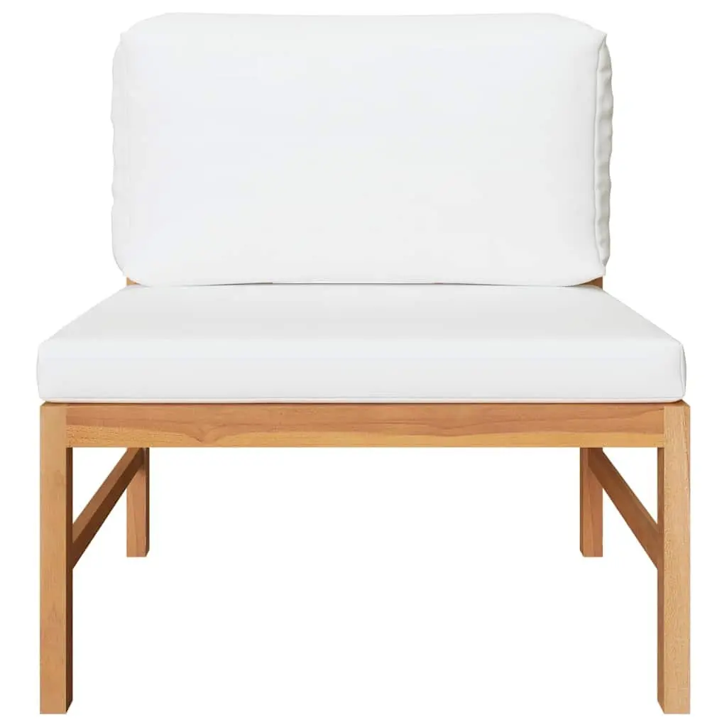 Outdoor Lounge Set Hardwood 3 Piece Garden Furniture Cream Cushions