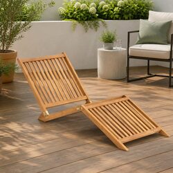 Practical Teak Wood Sun Lounger for Any Outdoor Setting