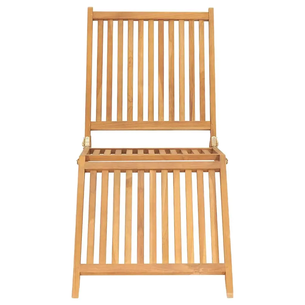 Folding Lounge Chair Teak Hardwood Outdoor Brown Garden Patio Sun Lounger