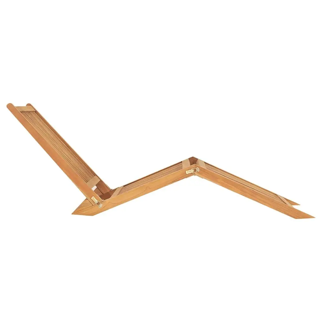 Folding Lounge Chair Teak Hardwood Outdoor Brown Garden Patio Sun Lounger