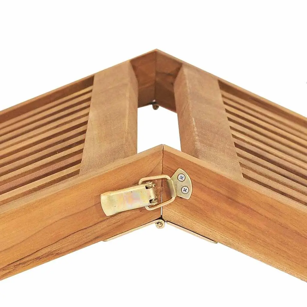Folding Lounge Chair Teak Hardwood Outdoor Brown Garden Patio Sun Lounger