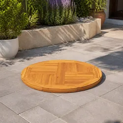 Practical 50cm Round Teak Wood Table Top for Home Use
