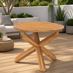 Practical Round Dining Table Ø90cm for Outdoor Use