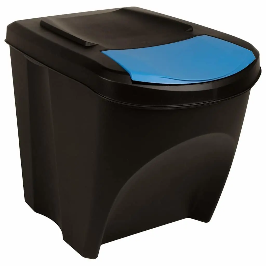 Waste Sorting Containers Stackable 4 Piece Anthracite 100 L Garbage Bin Boxes for Home and Office