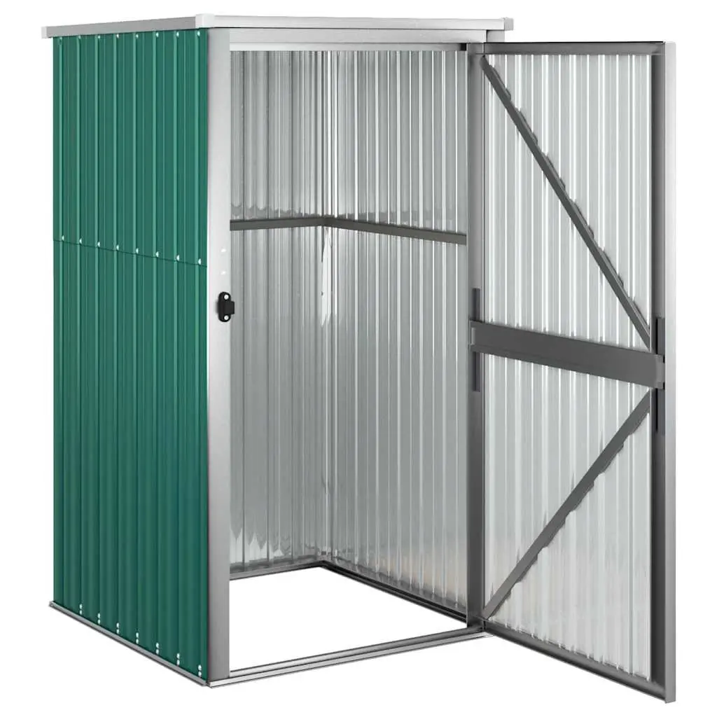 Garden Shed Storage Galvanised Steel Green Outdoor 88x89x161cm Tool Organiser