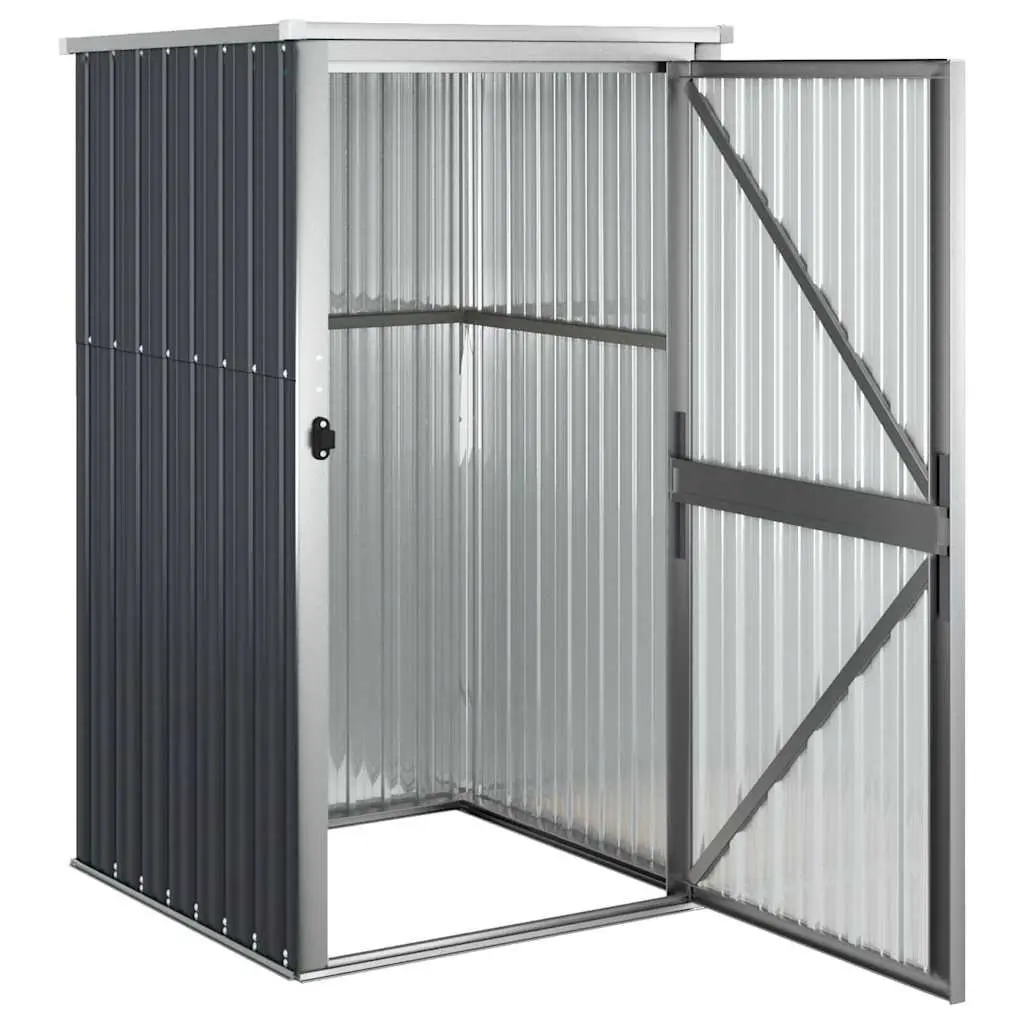 Metal Storage Shed Galvanised Steel 88x89x161cm Anthracite Outdoor Tool Storage