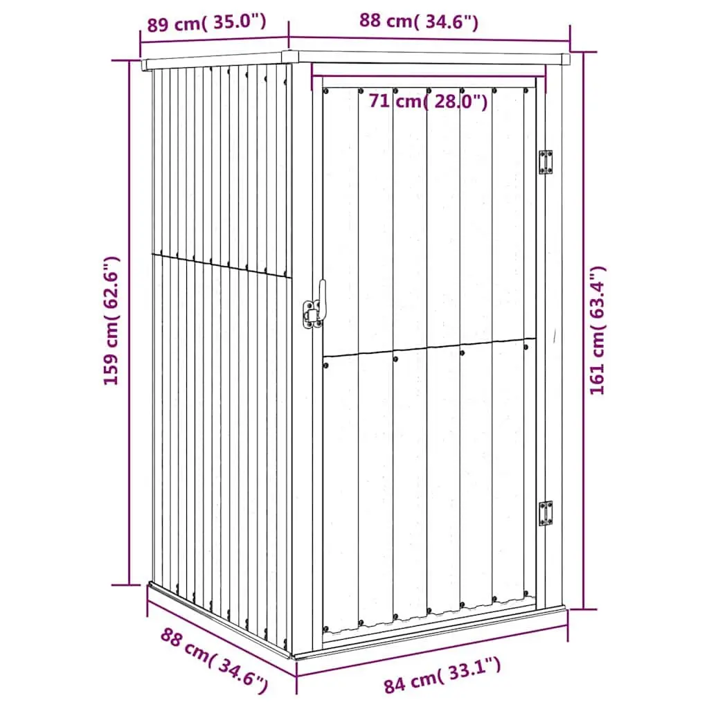Metal Storage Shed Galvanised Steel 88x89x161cm Anthracite Outdoor Tool Storage