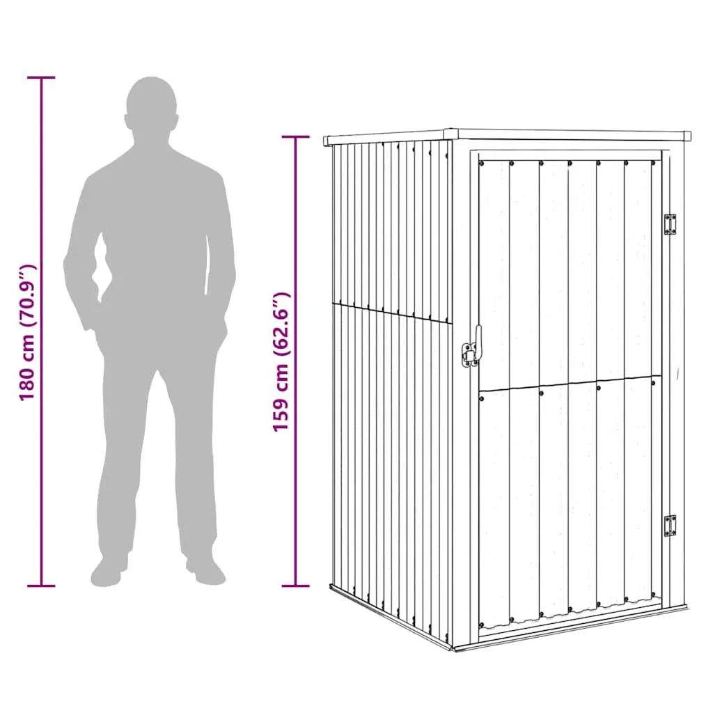 Metal Storage Shed Galvanised Steel 88x89x161cm Anthracite Outdoor Tool Storage