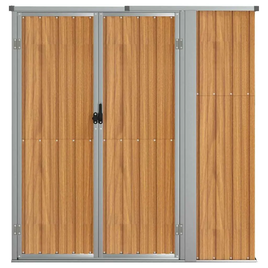 Garden Tool Shed Galvanised Steel Frame 161x89x161cm Brown