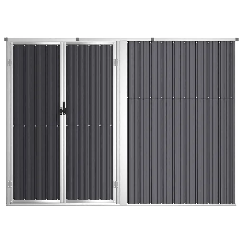 Garden Shed Galvanised Steel 225cm x 89cm x 161cm Anthracite Storage for Garden Tools and Accessories