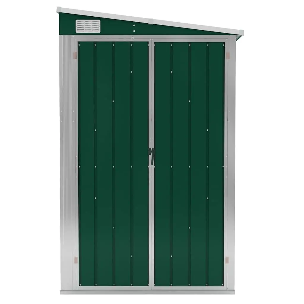 Garden Shed Galvanised Steel 118x100x178cm Wall-mounted Green