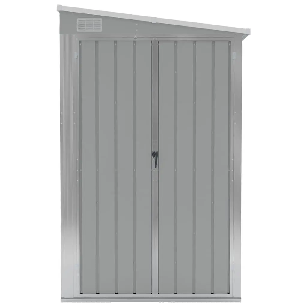 Wall-mounted Garden Shed Galvanised Steel 118x100x178cm Grey