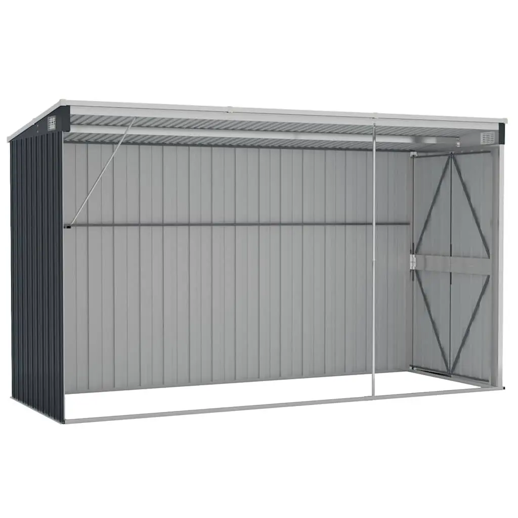 Wall-mounted Garden Shed Galvanised Steel 118 x 288 x 178 cm Anthracite