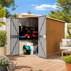 Practical Brown Wall-Mounted Shed for Outdoor Gear 118x288x178cm