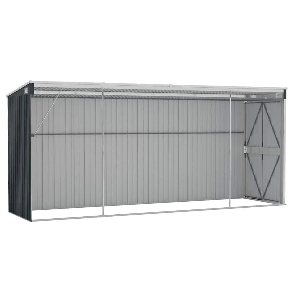 Wall-mounted Garden Shed Steel Anthracite Double Doors 118 x 178 x 382 cm