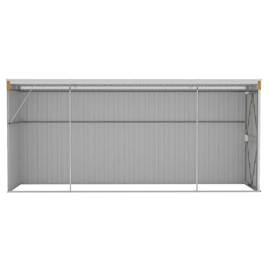 Brown Galvanised Steel Wall-mounted Garden Shed Outdoor Storage Double Door 118x382x178cm