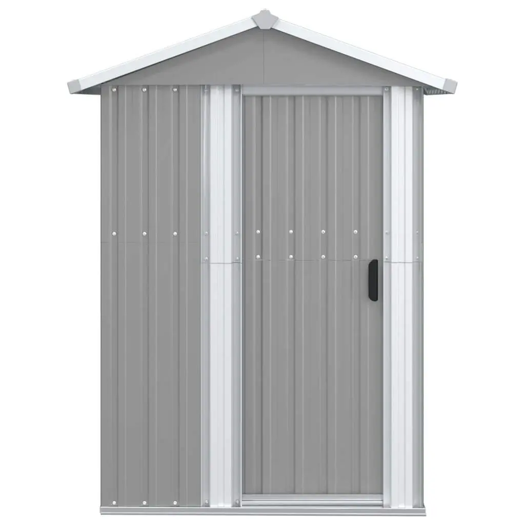Garden Shed Galvanised Steel Outdoor Storage Grey 126x97.5x177cm Tool House