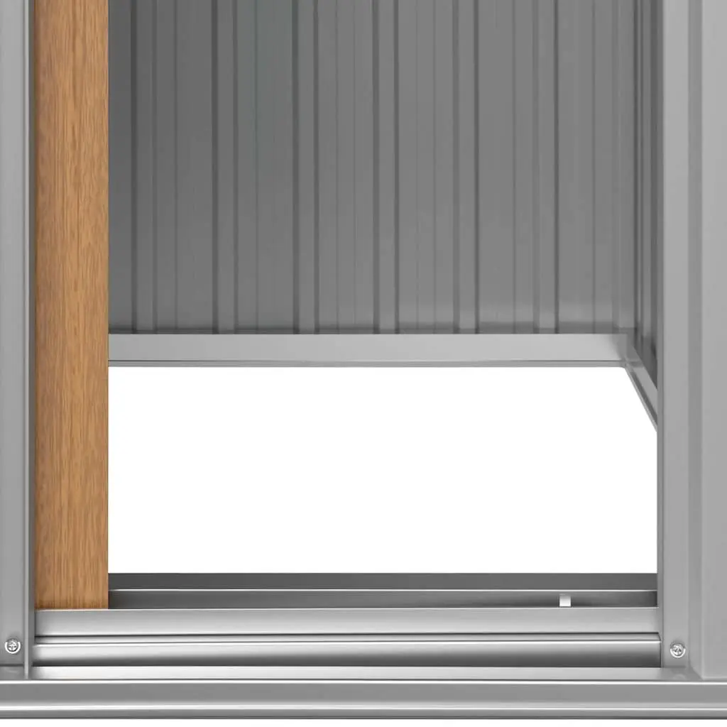 Garden Shed Galvanised Steel 126 x 97.5 x 177 cm Brown Outdoor Storage Tool House
