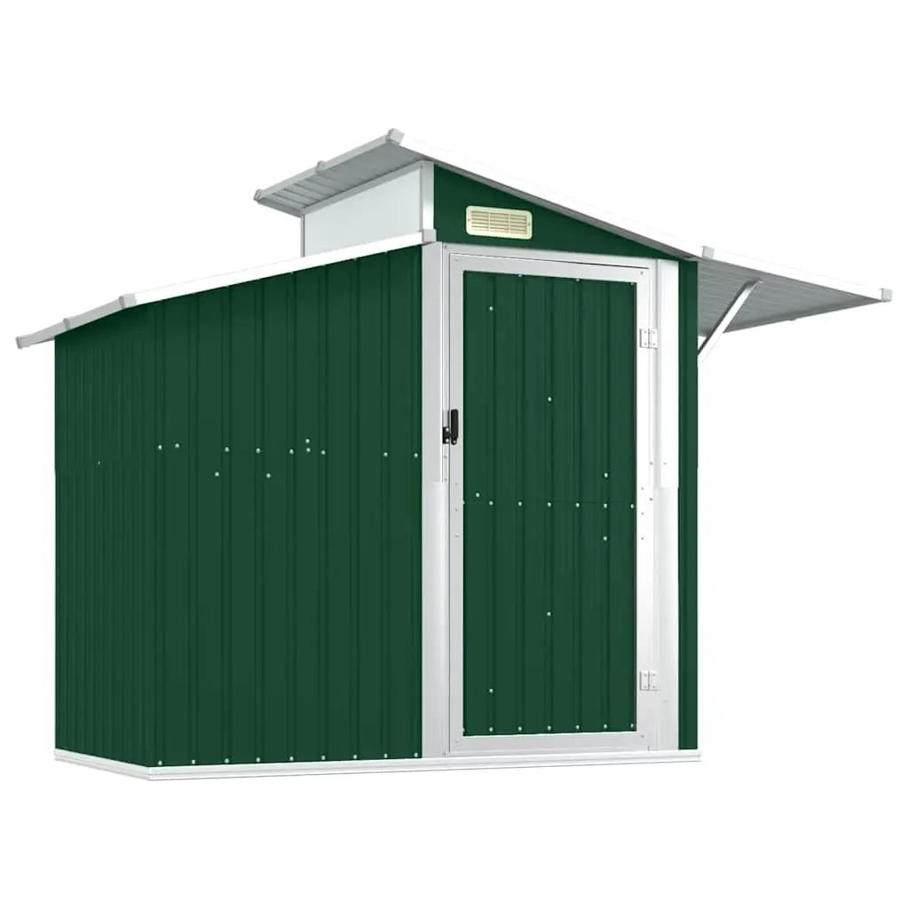 Outdoor Storage Shed Galvanised Steel Green 270x130x208.5cm Durable Garden Tool Equipment