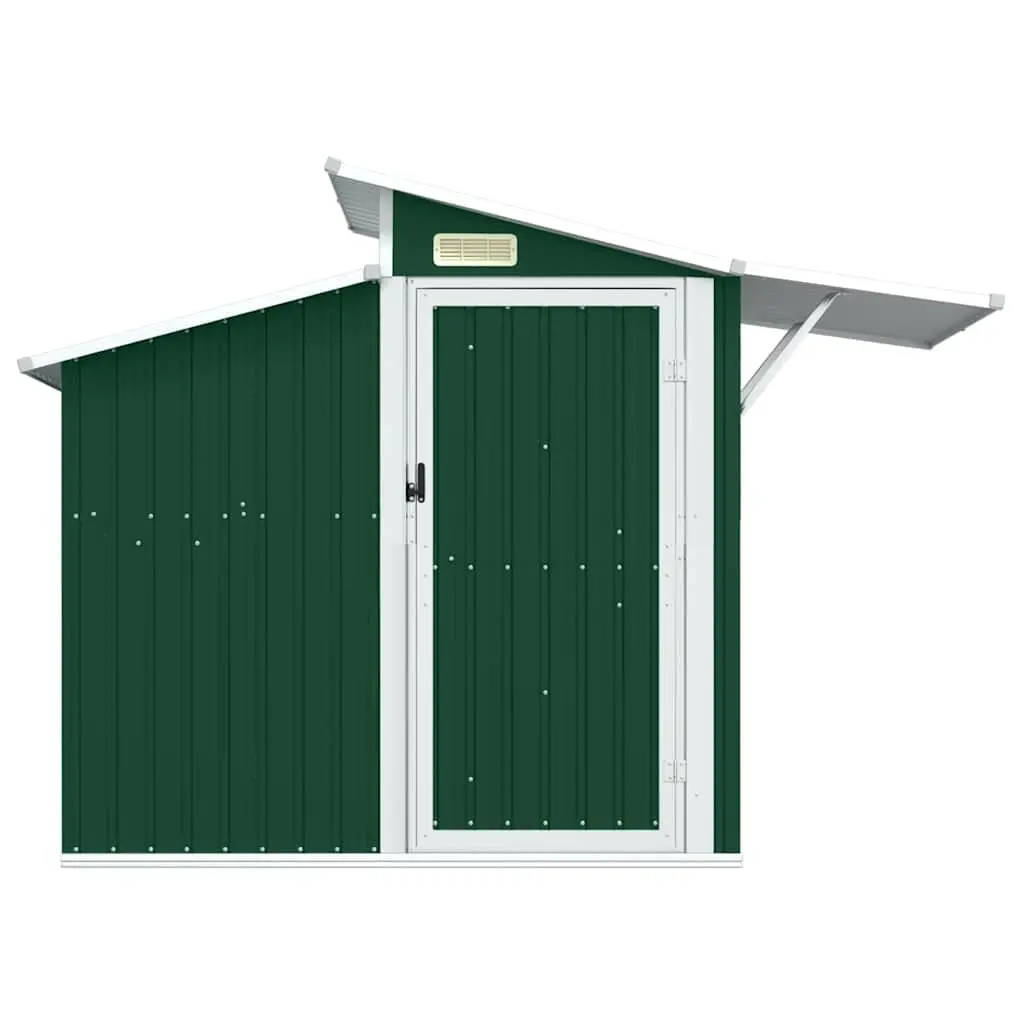 Outdoor Storage Shed Galvanised Steel Green 270x130x208.5cm Durable Garden Tool Equipment