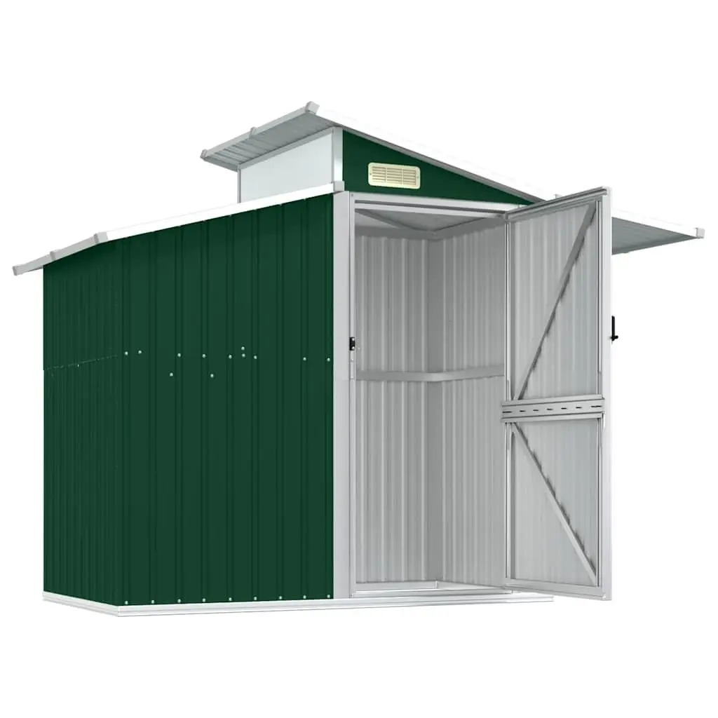 Outdoor Storage Shed Galvanised Steel Green 270x130x208.5cm Durable Garden Tool Equipment