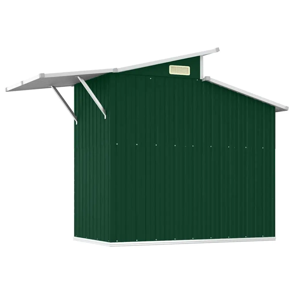 Outdoor Storage Shed Galvanised Steel Green 270x130x208.5cm Durable Garden Tool Equipment
