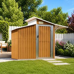 Practical Brown Storage Shed for Your Garden Essentials