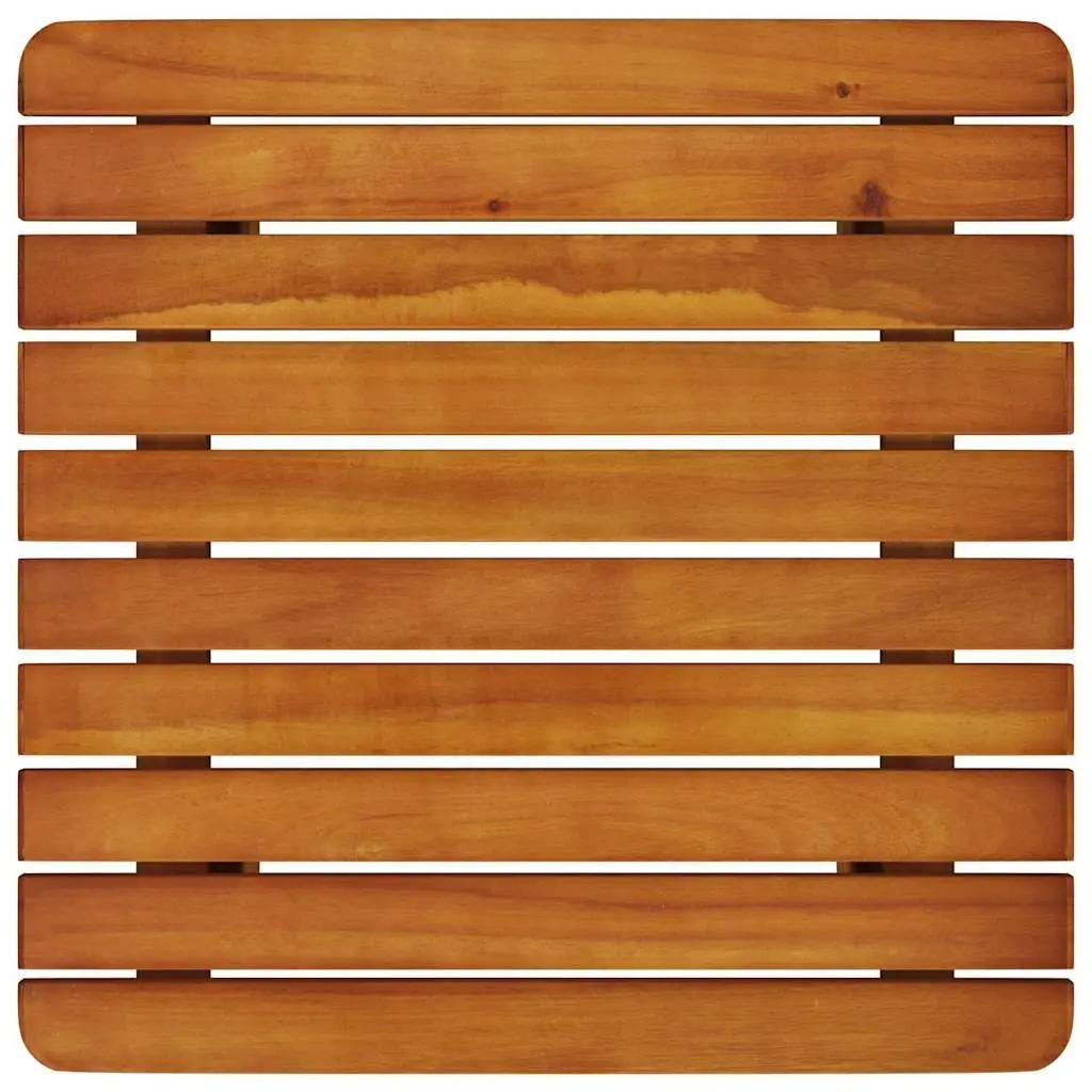 3 Piece Bistro Set Solid Acacia Wood Slatted Chairs Brown