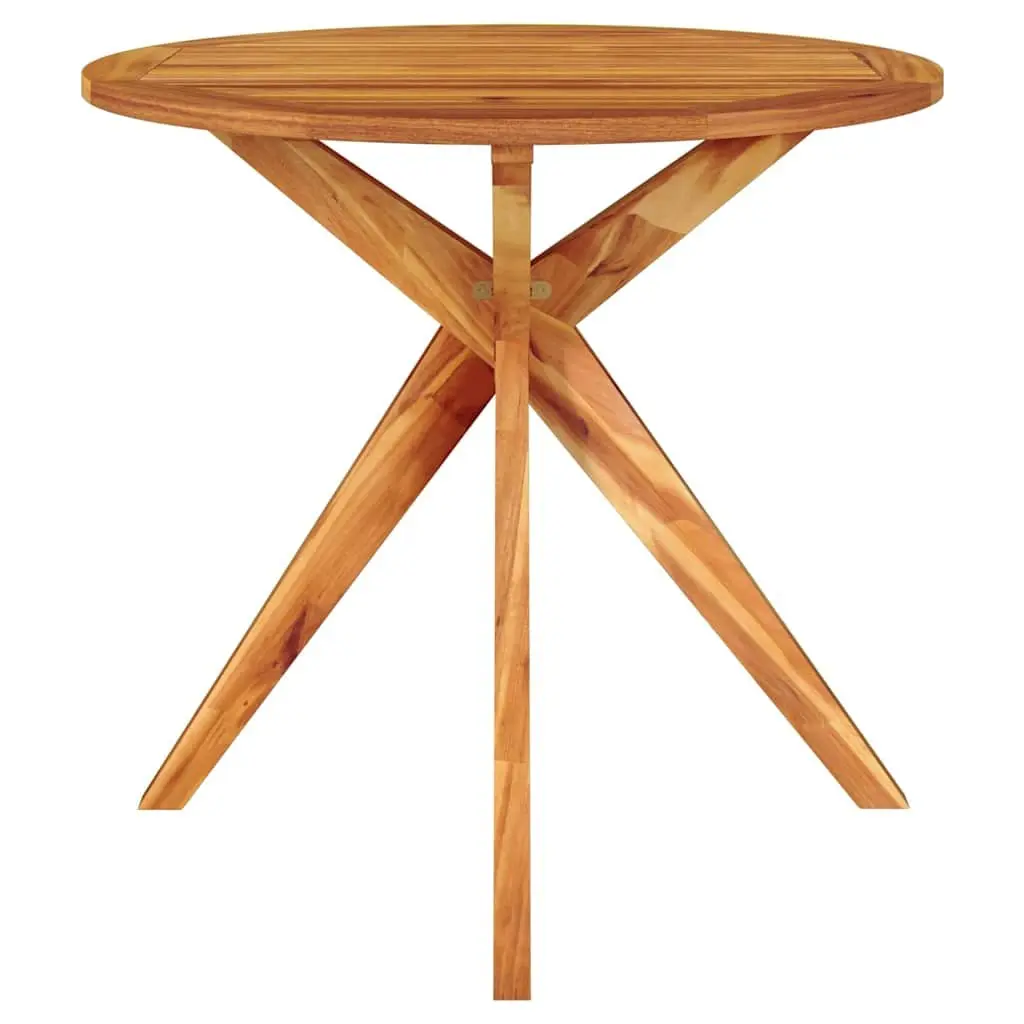 Acacia Wood Garden Table Brown Square 85x85x75 cm Outdoor Dining with Cross Leg Frame