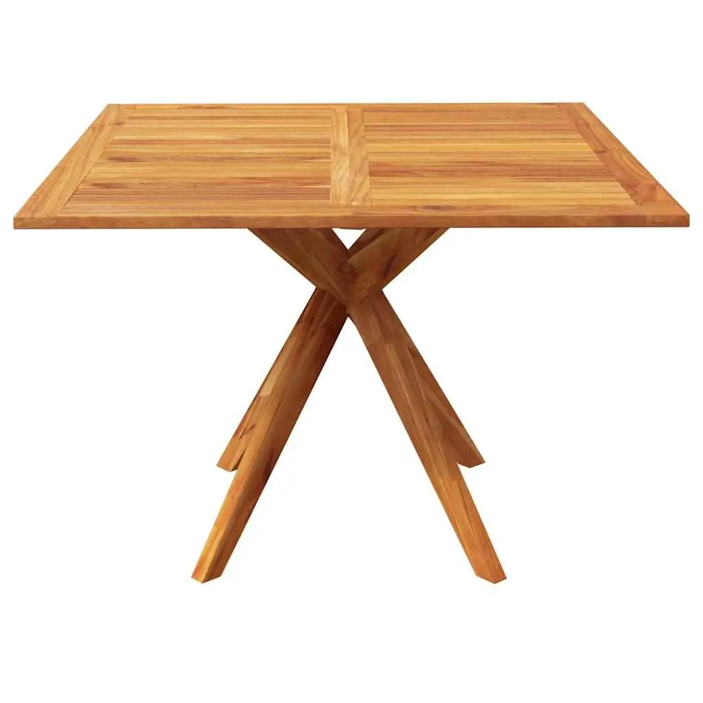 Outdoor Garden Table Solid Acacia Wood 110x110x75cm Brown