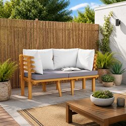 Practical 2-Seater Outdoor Sofa with Comfort Cushions