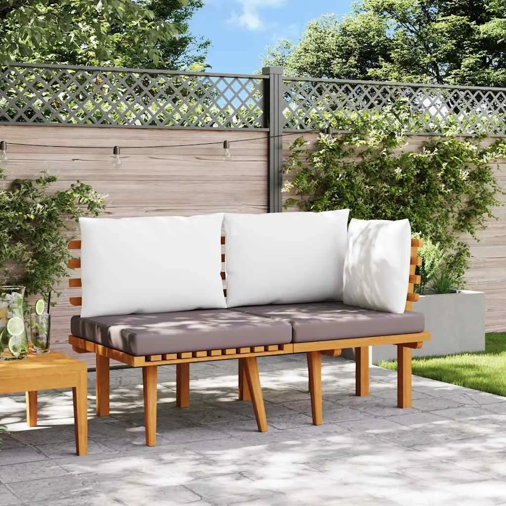 Outdoor Lounge Set Solid Acacia Wood 2 Piece Grey Garden Patio Furniture