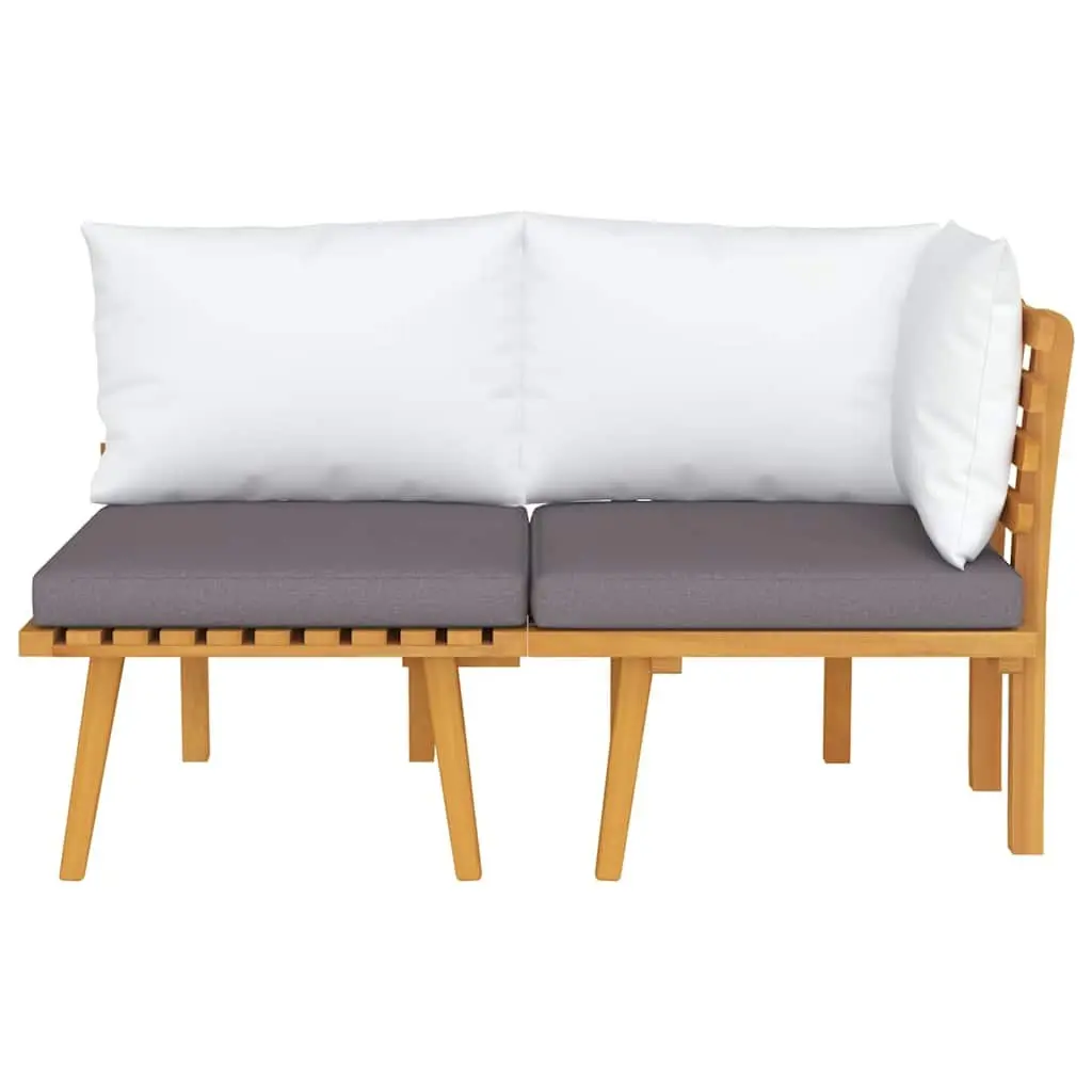 Outdoor Lounge Set Solid Acacia Wood 2 Piece Grey Garden Patio Furniture