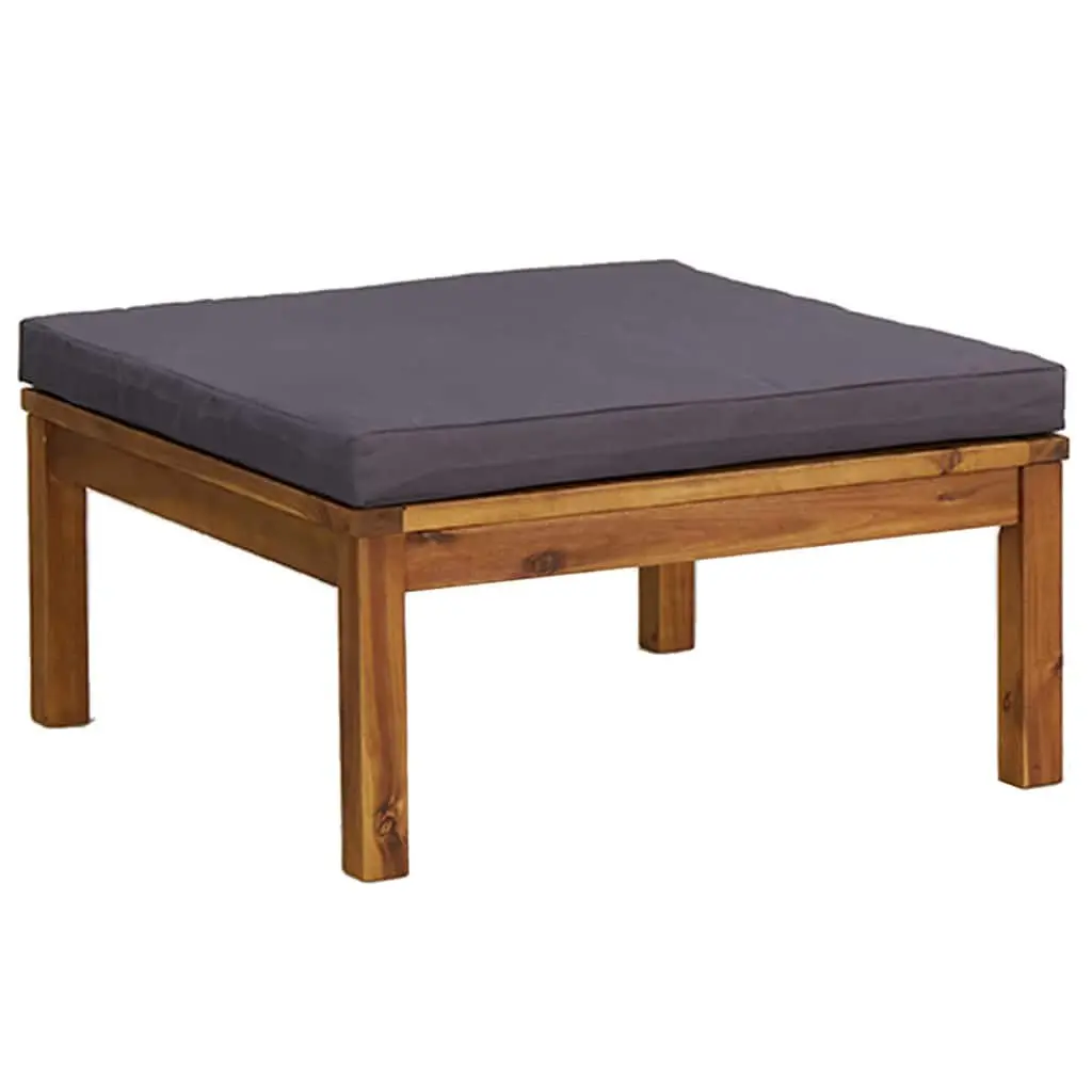 3 Piece Outdoor Garden Lounge Set Acacia Wood Sofa with Grey Cushions Coffee