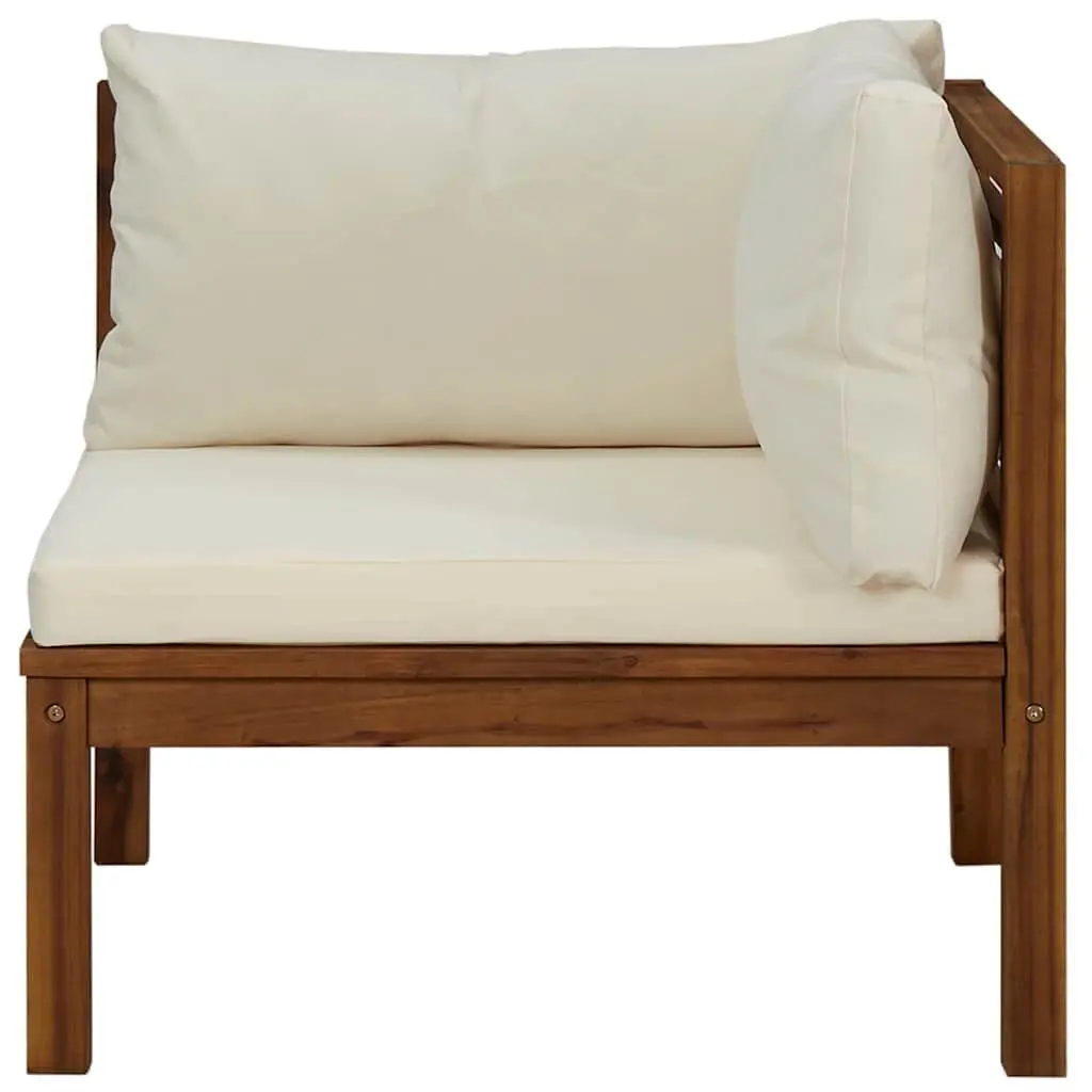 Outdoor Sectional Corner Sofa with Cushion Acacia Wood Garden Lounge Seating