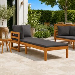 Versatile Outdoor Sun Lounger in Grey Acacia