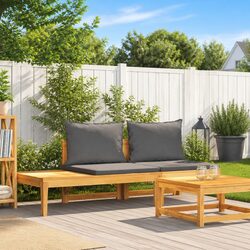 Acacia Wood Garden Bench with Adjustable Table