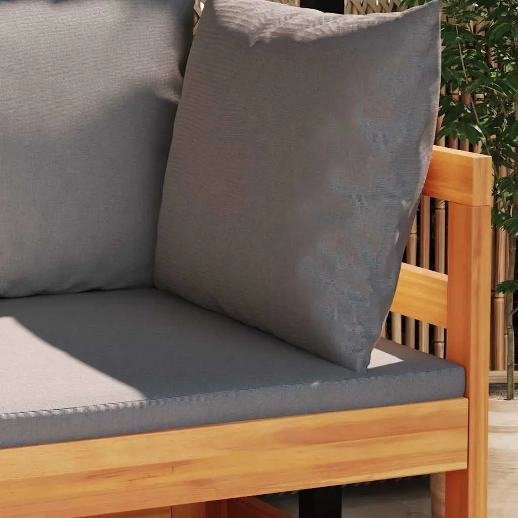 2 Piece Garden Lounge Set Acacia Wood Outdoor Sofa Chairs with Cushions