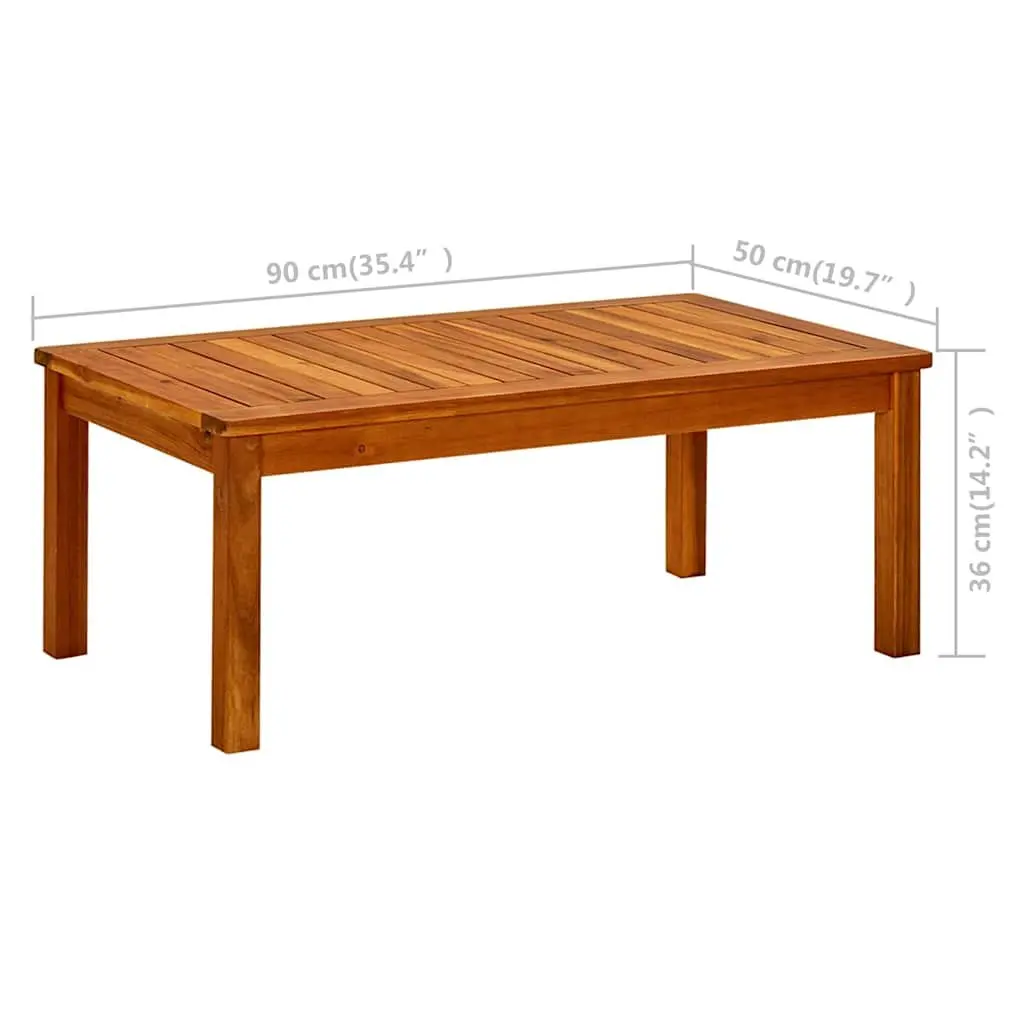 Garden Coffee Table Outdoor Furniture Patio Acacia Wood Slatted Design Brown