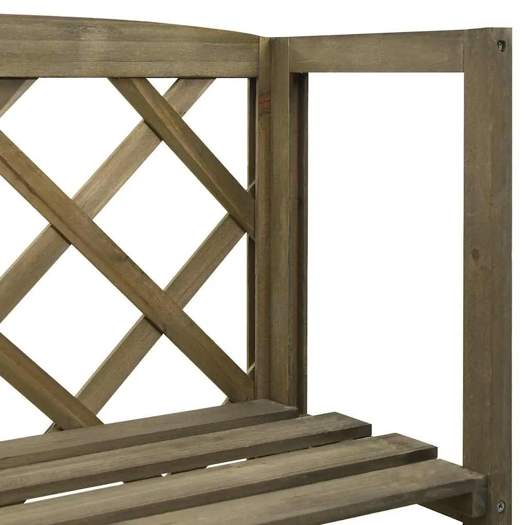 Garden Trellis Grey Outdoor Climbing Plant Support with Shelves Solid Fir Wood 55x30x140cm
