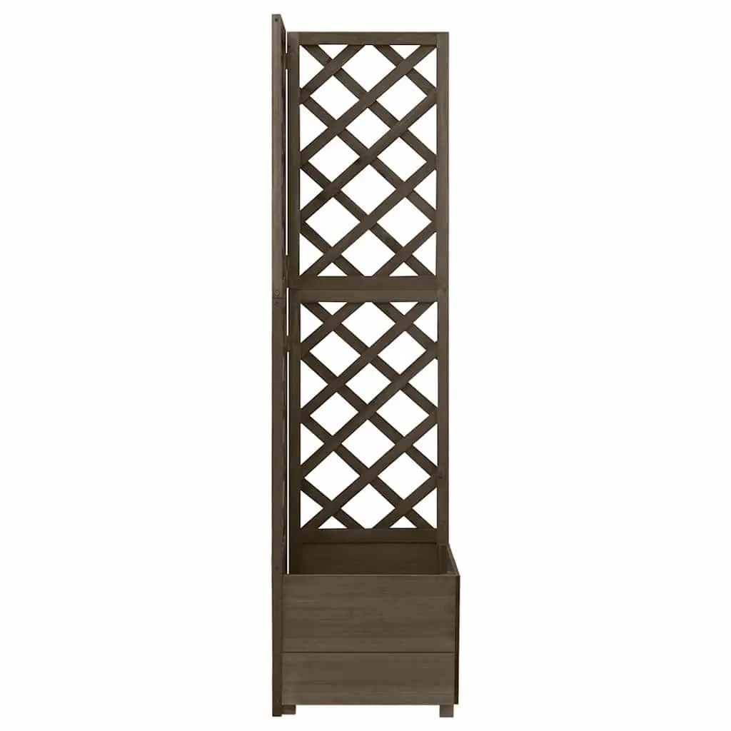 Corner Trellis Planter Box Wooden 40 x 40 x 150 cm Grey