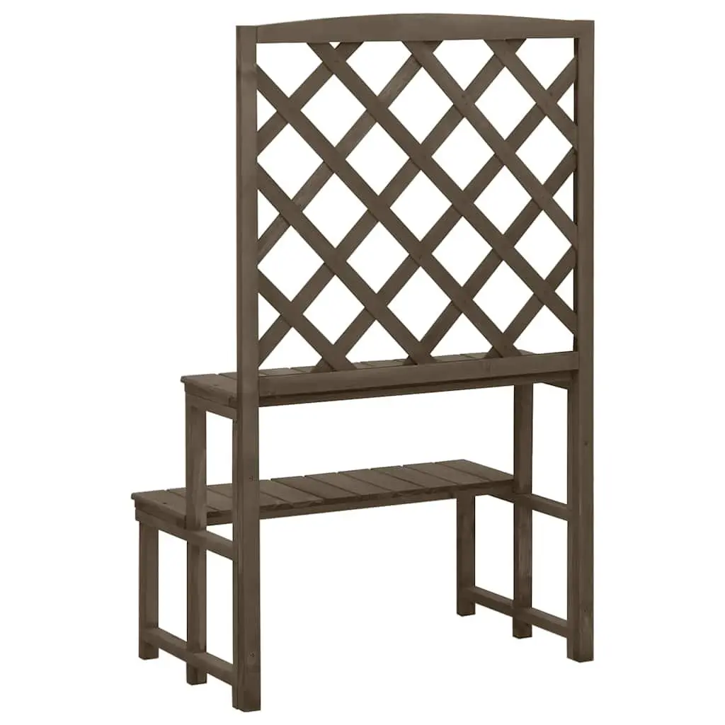Plant Stand Trellis Grey Solid Fir Wood Outdoor Garden Display Ladder Rack Shelves