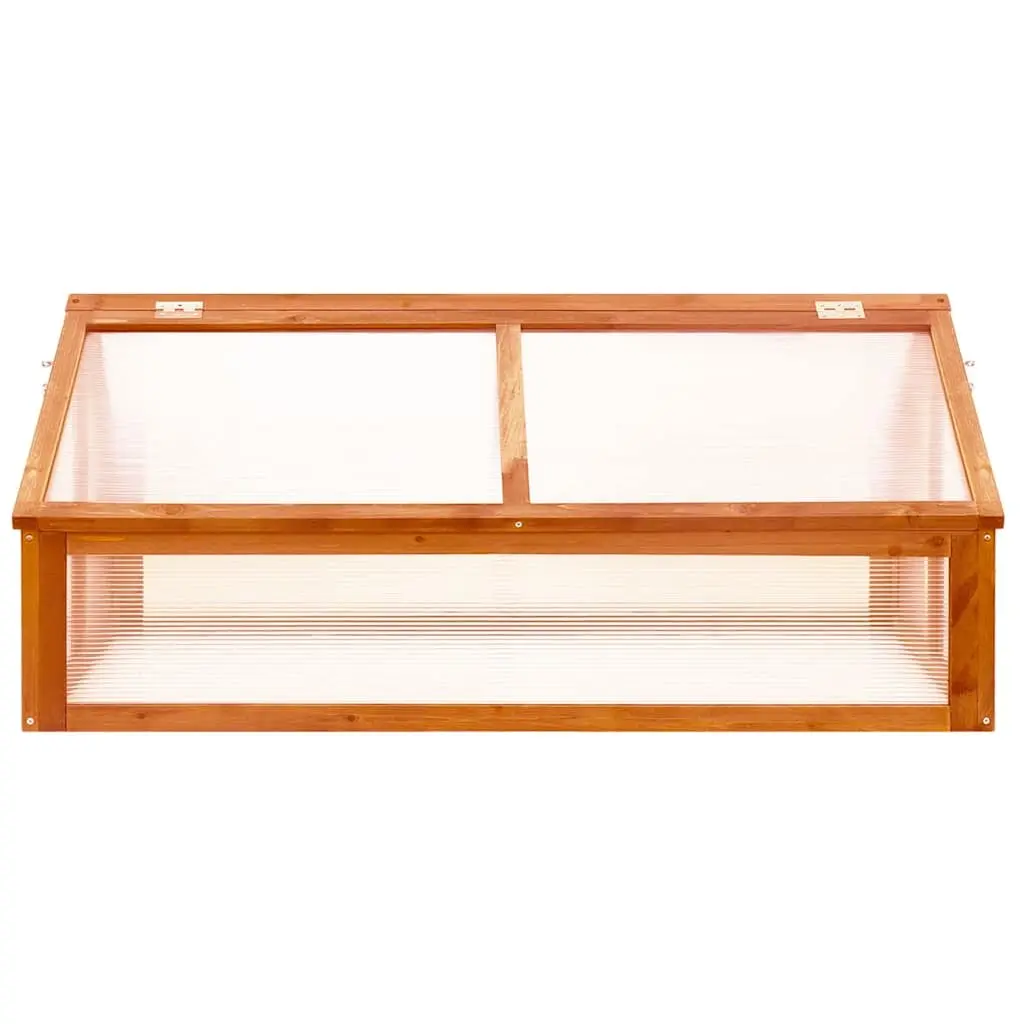 Wooden Greenhouse Solid Firwood Brown 114 x 80 x 50 cm Hinged Roof
