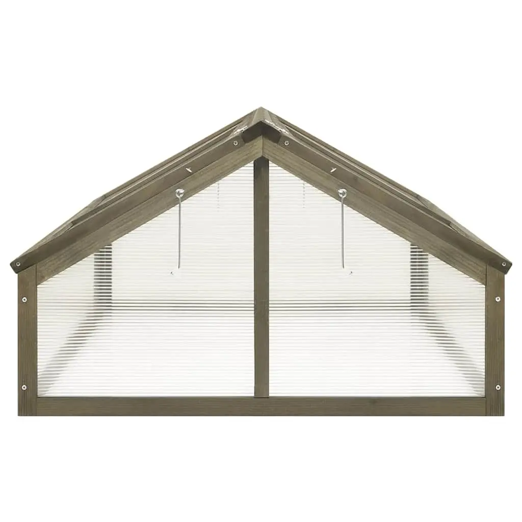 Wooden Greenhouse Firwood 114x80x50cm Grey Garden Plant Protection Cold Frame Herbs