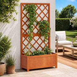 Ideal Wooden Planter with Trellis for Your Home Garden