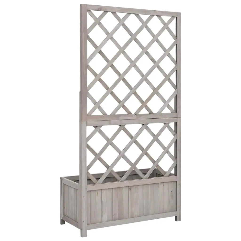 Garden Trellis Planter Wooden Grey 70W x 30D x 135H cm