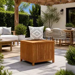 Functional Wooden Storage Box for Garden Use 75x75x58cm