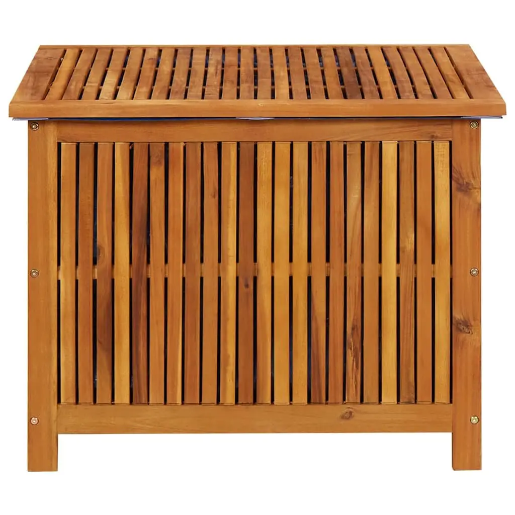 Outdoor Cushion Pillow Storage Box Brown Solid Acacia Wood Water Resistant 75x75x58cm